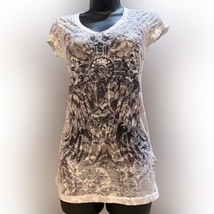 American Age Artistic Graphic Tee - White and Gray